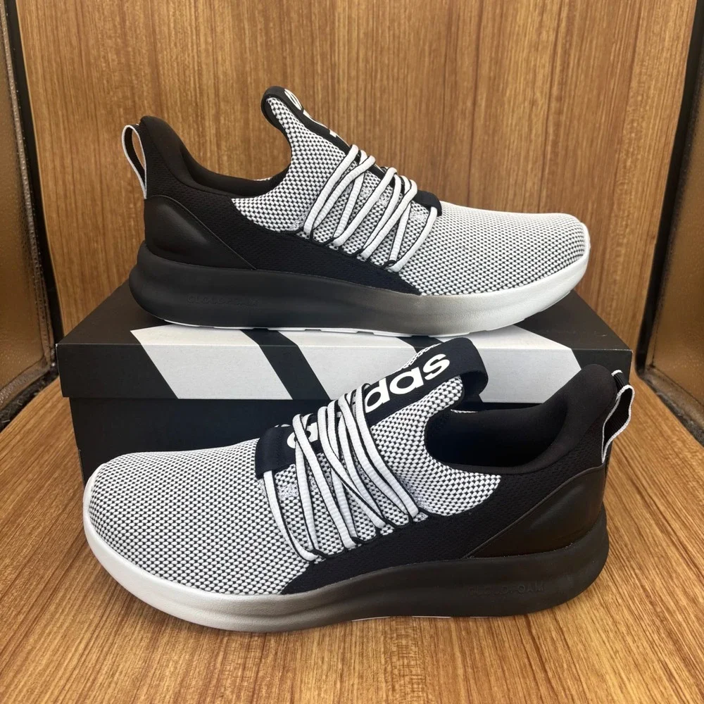adidas Lite Racer Adapt 7.0 Mens 10 Black White IE6330 Slip On Running Shoes NEW